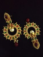 La Trendz Gold Plated Pan Polki Fashionable Earrings For Women - Image 2