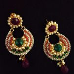 La Trendz Glamorous Gold Plated Pota Ruby Drop Earring for Women