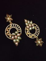 La Trendz Glamorous Gold Plated AD Dangle Earring for Women - Image 2