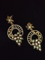 La Trendz Glamorous Gold Plated AD Dangle Earring for Women
