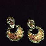 La Trendz Pink Enamel Engraved Design AD Dangle Earring for Women