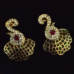 La Trendz Peacock Engraved Design AD Dangle Earring for Women