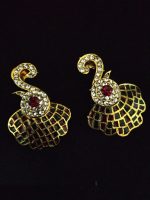 La Trendz Peacock Engraved Design AD Dangle Earring for Women