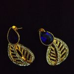La Trendz Stud Blue Pan Stone Gold Plated Earring For Women