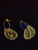 La Trendz Stud Blue Pan Stone Gold Plated Earring For Women