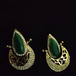 La Trendz Green Pan Stone Gold Plated Earring For Women