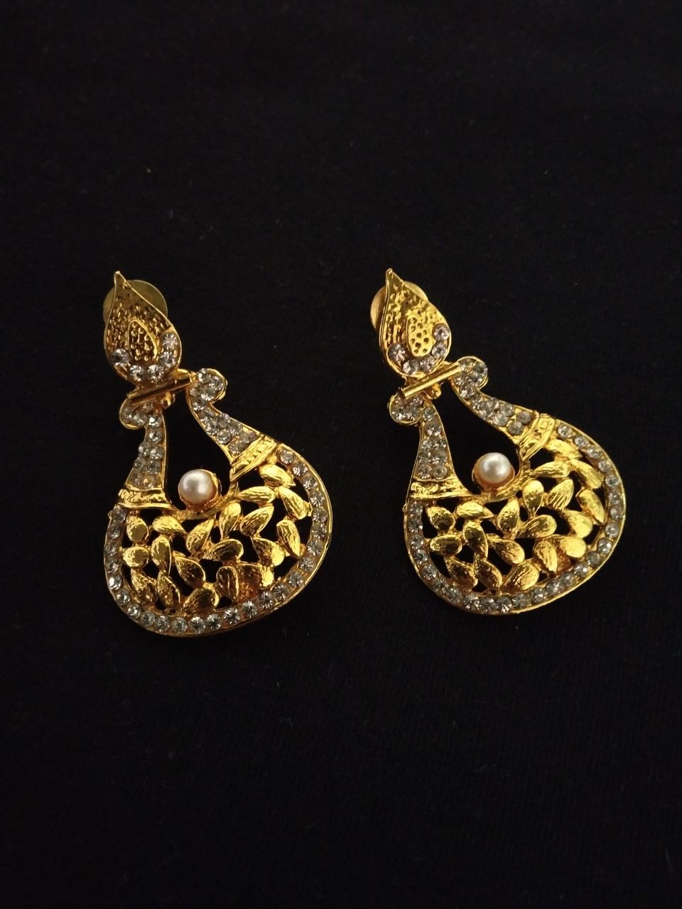 ER-2082-12 La Trendz Kalash Shape Gold Plated Ethnic Earrings For Womens - Image 1