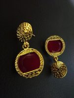 La Trendz Round Shape Gold Plated Ethnic Earrings For Womens - Image 2