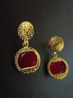 La Trendz Round Shape Gold Plated Ethnic Earrings For Womens