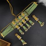 La Trendz Beaded Bridal Choker Necklace Set For Women
