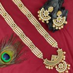La Trendz Traditional Kundan Long Party Wear Necklace Set For Women
