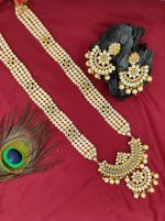 La Trendz Traditional Kundan Long Party Wear Necklace Set For Women