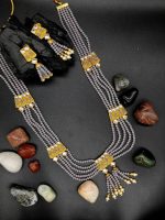 La Trendz Multistrand Beaded Bridal Necklace Earring  Set For Women - Image 6