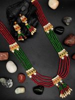 La Trendz Multistrand Beaded Bridal Necklace Earring  Set For Women - Image 3