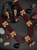 La Trendz Multistrand Beaded Bridal Necklace Earring  Set For Women - Image 4