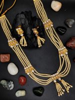 La Trendz Multistrand Beaded Bridal Necklace Earring  Set For Women - Image 2