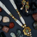 LA TRENDZ Glistening Pearl String Gold Plated Neckalce Set for Women
