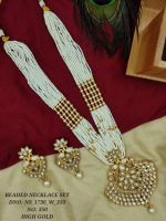 La Trendz Pearl Beaded Pan Shape Pendent Set For Women