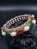 La Trendz Openable Oval Meenakari Mooti Traditional Bangles For Women - Image 3