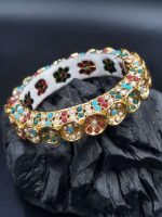 La Trendz Openable Floral Meenakari Mooti Traditional Bangles For Women