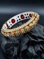 La Trendz Openable Ethnic Gold Polish Meenakari Mooti Traditional Bangles For Women - Image 2