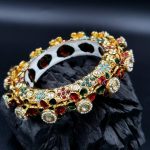 La Trendz Openable Flower Shape Pearl Kundan Gold Polish Bangles For Women