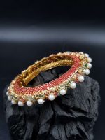 La Trendz Openable Meenakari Mint Enamel Gold Polish Bangles For Women - Image 2