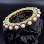 La Trendz Openable Mint Enamel Handmade Gold Polish Bangles For Women