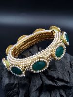 La Trendz Openable Big Oval Pota Handmade Gold Polish Bangles For Women - Image 2