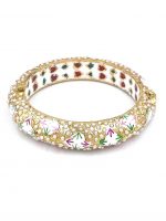 La Trendz Openable Handmade Enamel Handmade Gold Polish Bangles For Women - Image 3