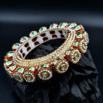 La Trendz Openable Handmade Enamel Kundan Gold Polish Bangles For Women