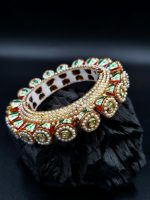 La Trendz Openable Handmade Enamel Kundan Gold Polish Bangles For Women