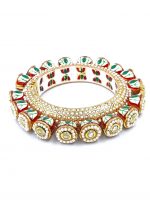 La Trendz Openable Handmade Enamel Kundan Gold Polish Bangles For Women - Image 2