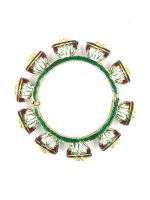 La Trendz Openable Handmade Damru Enamel Kundan Gold Polish Bangles For Women - Image 3