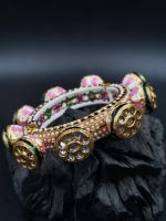 La Trendz Openable Fancy Party Wear Kundan Gold Polish Bangles For Women