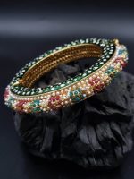 La Trendz Openable Fancy Party Wear Meenakari Gold Polish Bangles For Women - Image 3