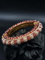 La Trendz Openable Fancy Party Wear Meenakari Gold Polish Bangles For Women