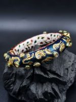 La Trendz Openable Meenakari Kundan Ethnic Gold Polish Bangles For Women - Image 2