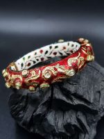 La Trendz Openable Meenakari Kundan Ethnic Gold Polish Bangles For Women - Image 3
