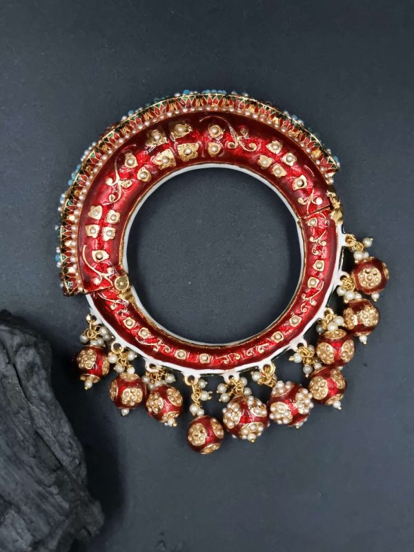 La Trendz Openable Beautiful Kundan Enamel Kada Bangle For Women
