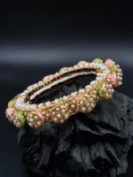 La Trendz Multicolored Gold Tone Kundan Bangle with Pearls For Women - Image 2