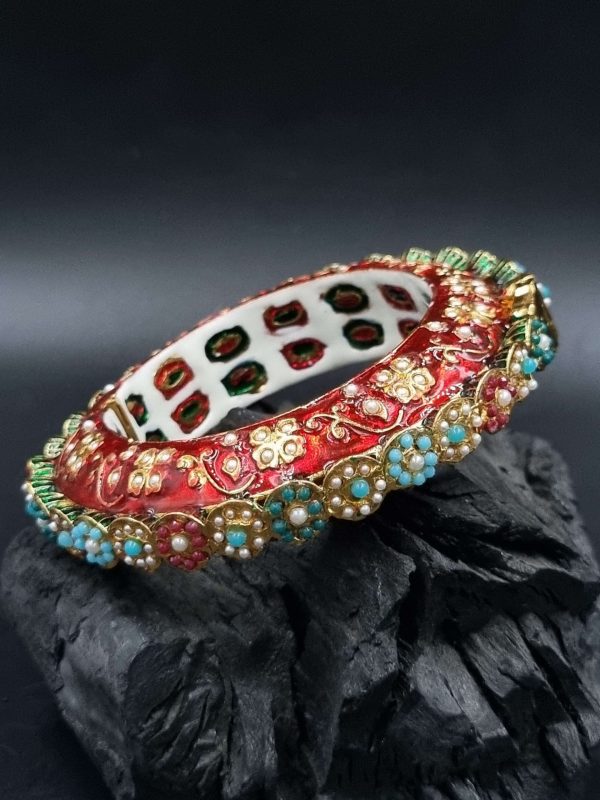 La Trendz Multicolor Gold Plated Handcrafted Kada For Women