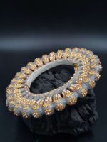 La Trendz Gold Tone Tribal Silver Bangle With Pearl For Women - Image 6