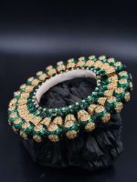 La Trendz Gold Tone Tribal Silver Bangle With Pearl For Women - Image 5