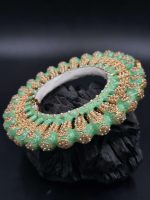 La Trendz Gold Tone Tribal Silver Bangle With Pearl For Women