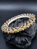 La Trendz Art Deco Antique Gold Openable Bangles Set For Women - Image 2