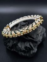 La Trendz Art Deco Antique Gold Openable Bangles Set For Women - Image 3