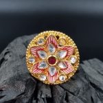 La Trendz Meenakari Handmade Kundan Finger Rings Of Women