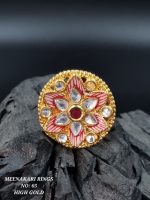 La Trendz Meenakari Handmade Kundan Finger Rings Of Women
