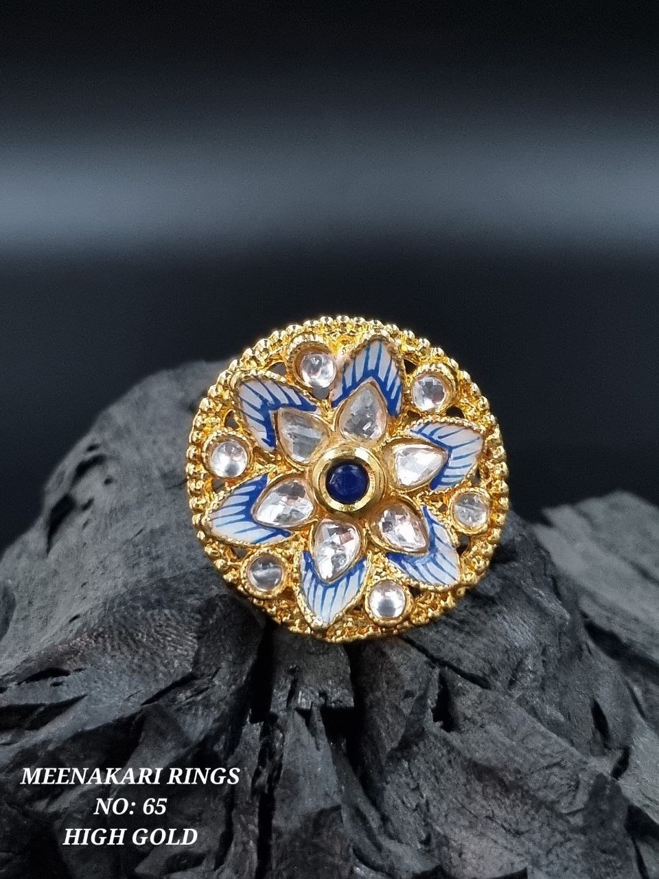 Buy Ayini Kundan Ring | 92.5 Gold Plated Kundan Rings Online – The Amethyst  Store
